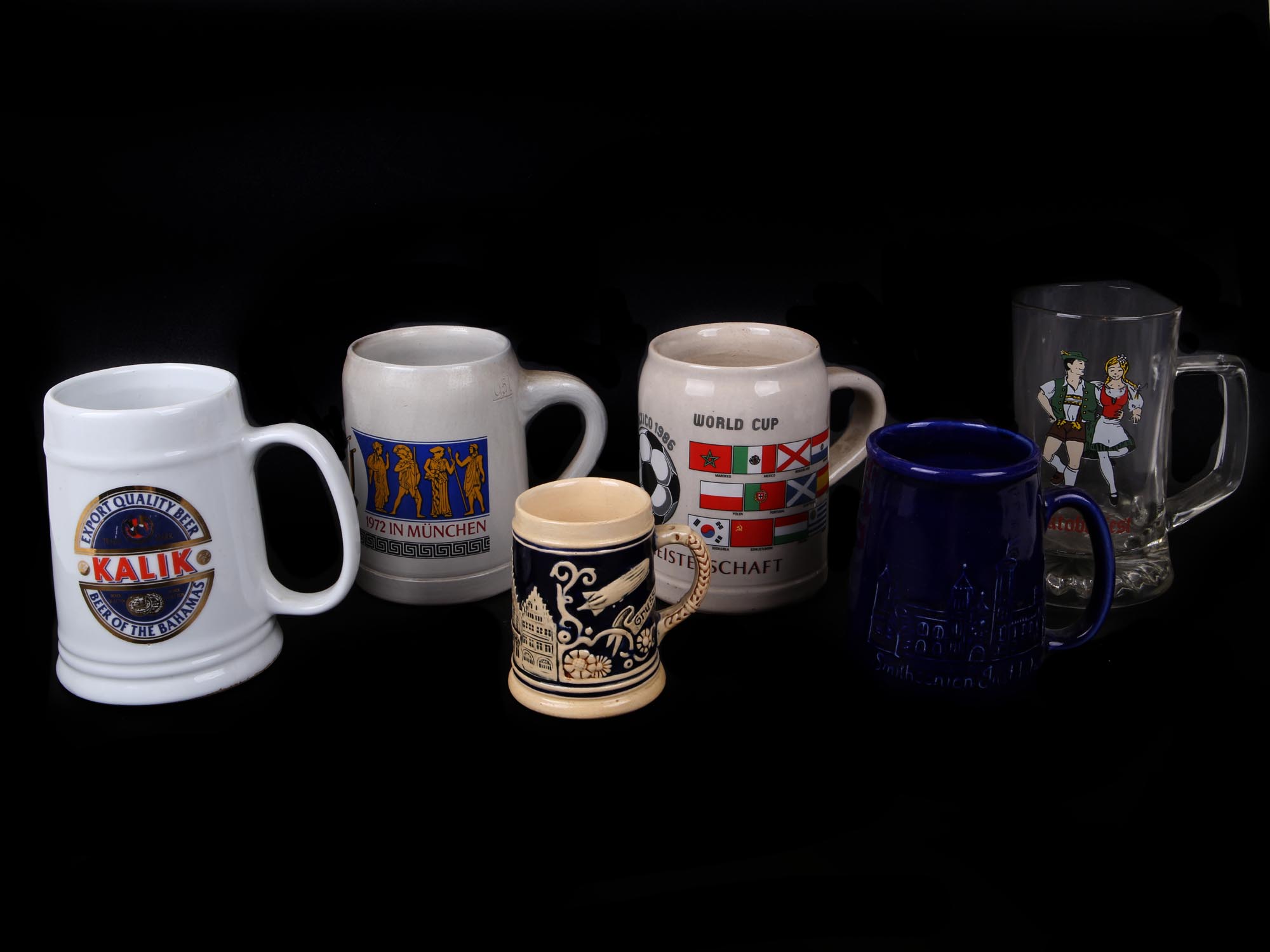 VINTAGE SIX TANKARD BEER MUG COLLECTION PIC-0